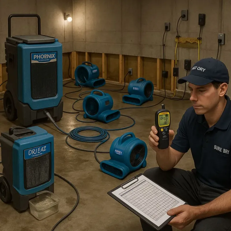Structural Drying and Dehumidification process in Modesto, CA
